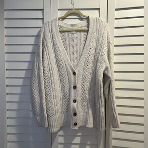Anthropologie cable knit cream cardigan